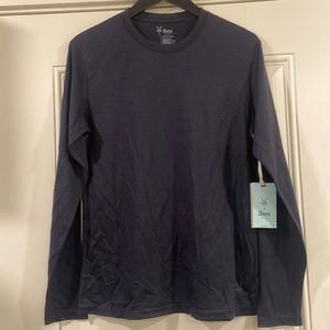 COPY - Ibex Men’s 24 hour long sleeve crew. Navy blue. Men’s M